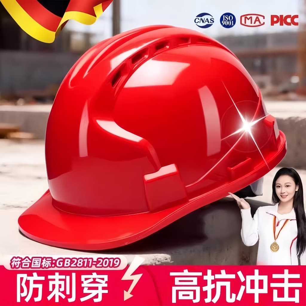 Capacete de segurança alemão canteiro de obras certificação 3c novo padrão nacional engrossado respirável capacete de pr