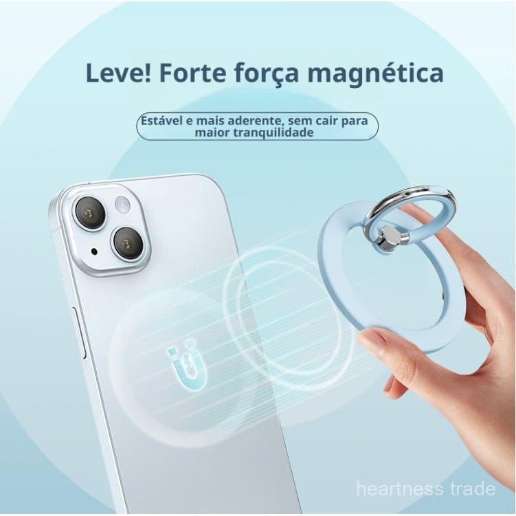Suporte magnético de anel para celular MagSafe, liga sem vara, fivela de anel magnético, suporte para celular de mesa pr