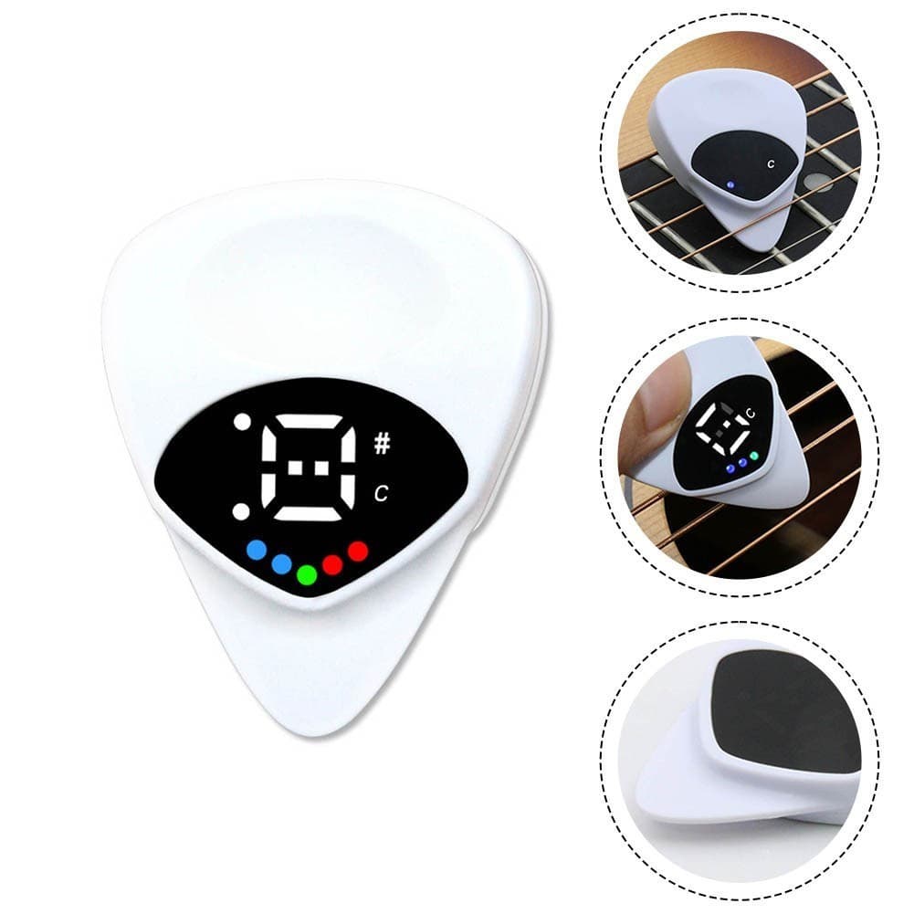 Afinador e Palhetas 2 em 1 para Guitarra Elétrica, Acústica, Baixo, Bandolim, Acessórios para Instrumentos Musicais VO3A