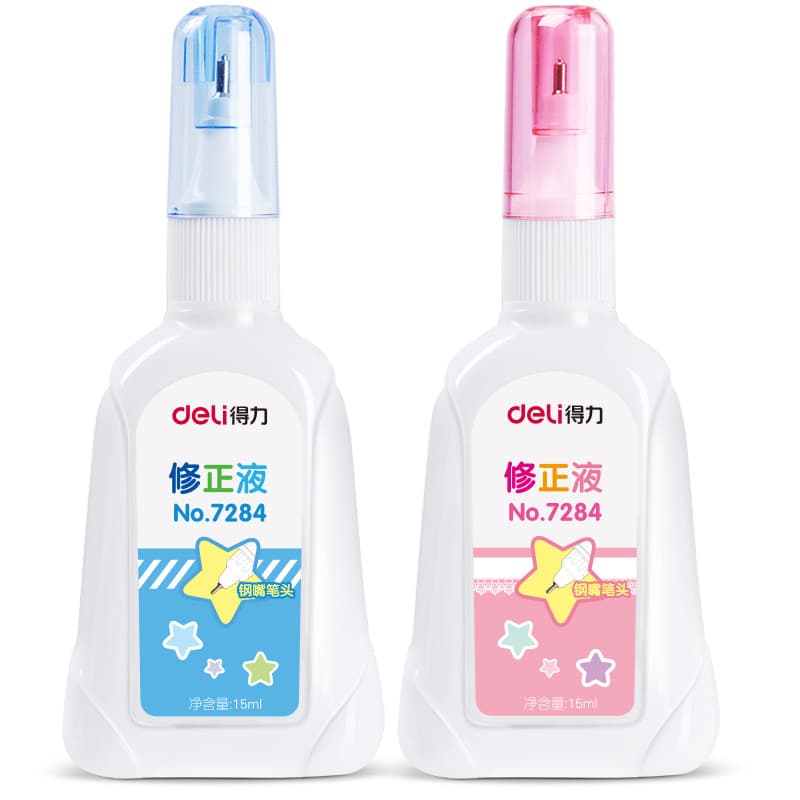Fluido de correção Deli Cute Student Office 15ml Fluido de correção Alunos usam fluido de correção sem marcação Fluido d