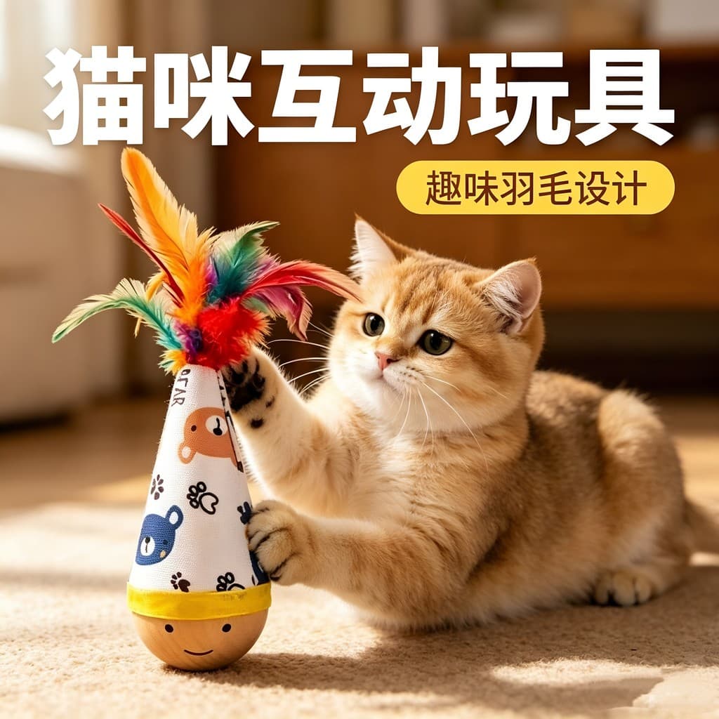 Tumbler gato brinquedo auto-feliz aliviar o tédio ferramenta útil consumindo força física pena provocando gato vara gato