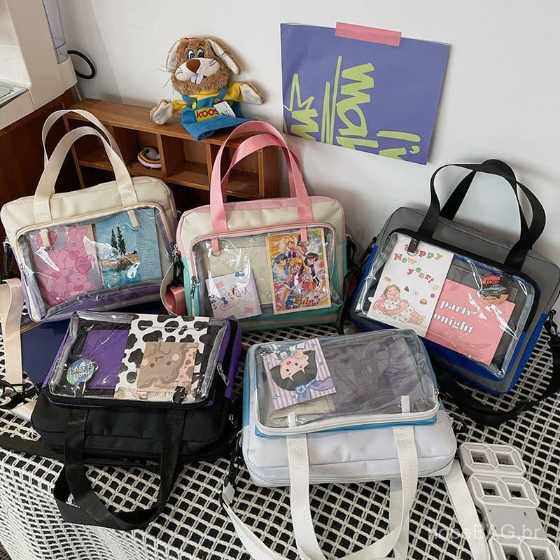 Bolsa Ita, bolsa para bonecas, esquema de cores no estilo Harajuku japonês, bolsa feminina versátil, bolsa transparente,