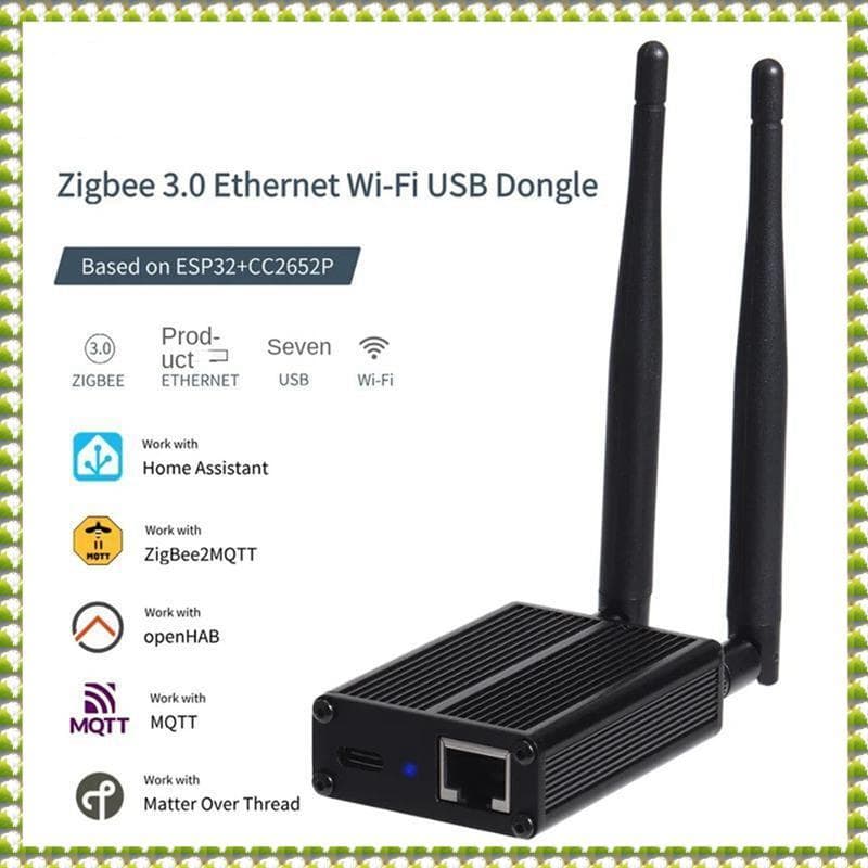 (Oflw) Zigbee3.0/Zigbee/Thread Compatível ETH-52P Dongle USB Para WiFi Gateway Coordenador MQTT Home Assistant ZHA Opent