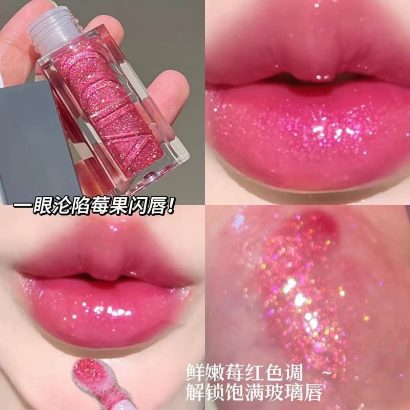 FAICCIA Water Gloss Lip Glaze, Batom Hidratante com Efeito Espelhado e Brilho Fino, Fácil de Aplicar