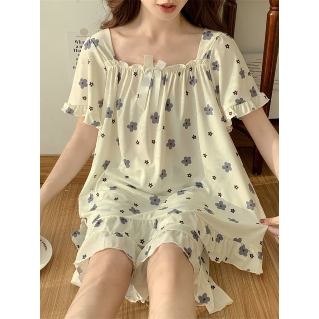 Pijamas femininos verão estilo influenciador seda gelo manga curta verão estilo fino doce estilo japonês tamanho grande