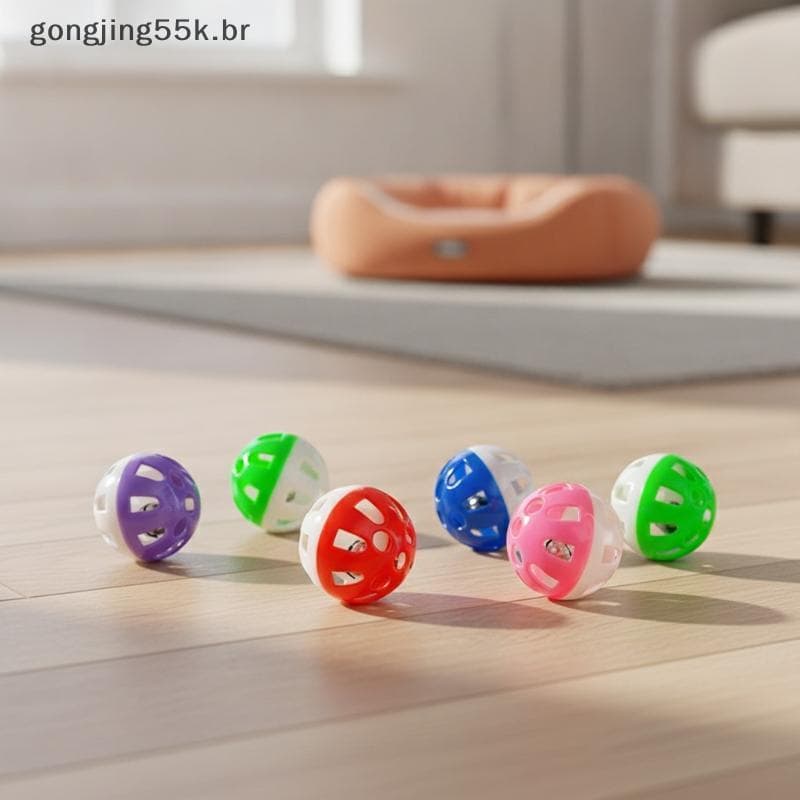 gon 4 Pçs Oco Sino Pássaro Papagaio Bolas De Brinquedo Colorido Brilhante À Prova De Mordida Brinquedos Interativos Para