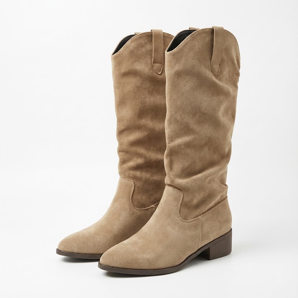 Retro apontou Toe salto grosso pilha botas femininas botas altas simples All-Match botas femininas
