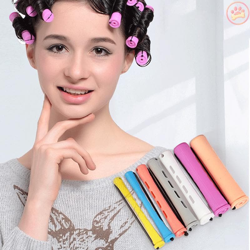 Carro 10 Pçs DIY Longo Curto Modelador De Cabelo Hastes Rolos Curling Maker Acessório Para Mulher Casa Profissional Barb