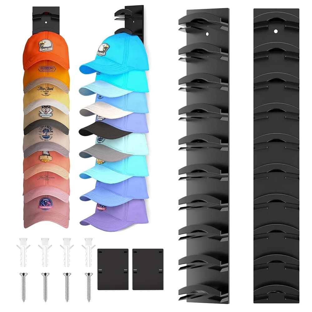 KIT 2 Organizador de Bonés Cabide de Plástico para Roupas para Porta Economia Cabide De Boné Parede