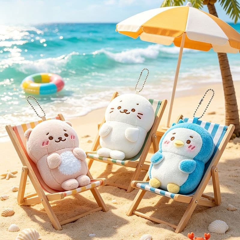 [Autêntico] Pingente de Pelúcia Sirotan Little Seal, Chaveiro de Pinguim Fofo, Boneco Adorável de Desenho Animado, Ornam