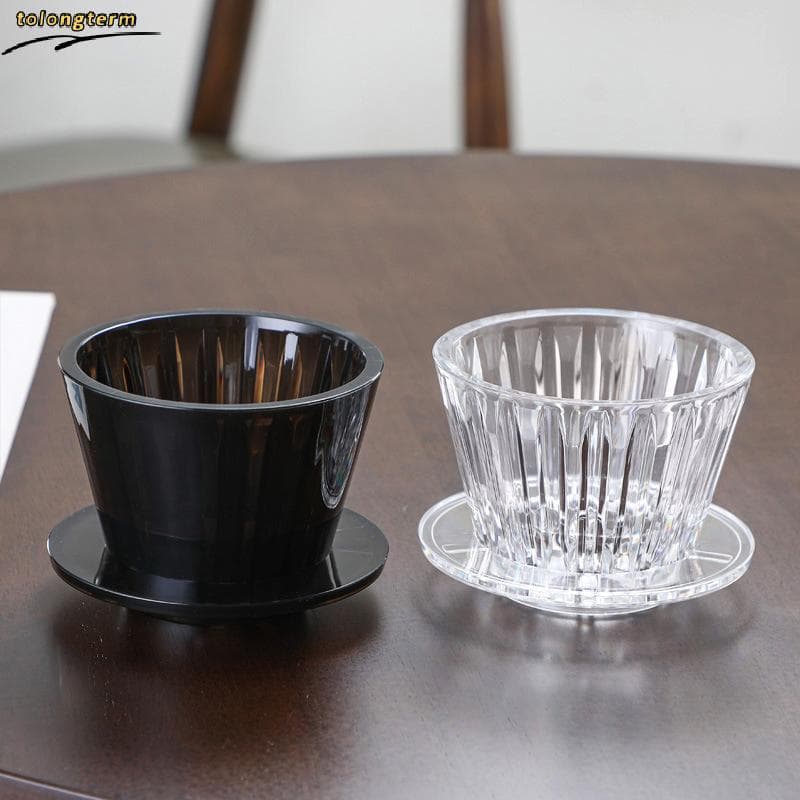 Onda Café Gotejador Cristal Olho Despeje Sobre Funil Filtro Copos Cafeteira Fundo Plano Aumentar Uniformidade