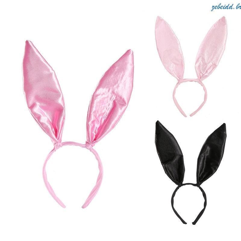zebeidd Tiara de orelhas de coelho para Páscoa, cosplay de coelho, tiara de cetim para adultos KF7O