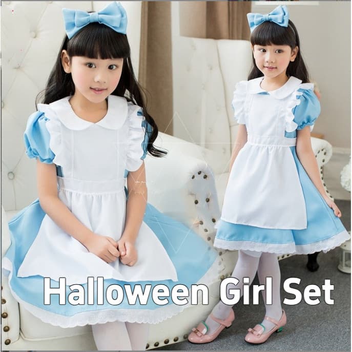 Vestido de princesa Alice de Halloween com faixa grátis