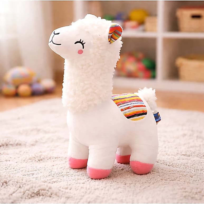 Lhama de Pelúcia 25cm Alpaca Super Macia Boneco Decorativo Fofo Presente Infantil e Decoração