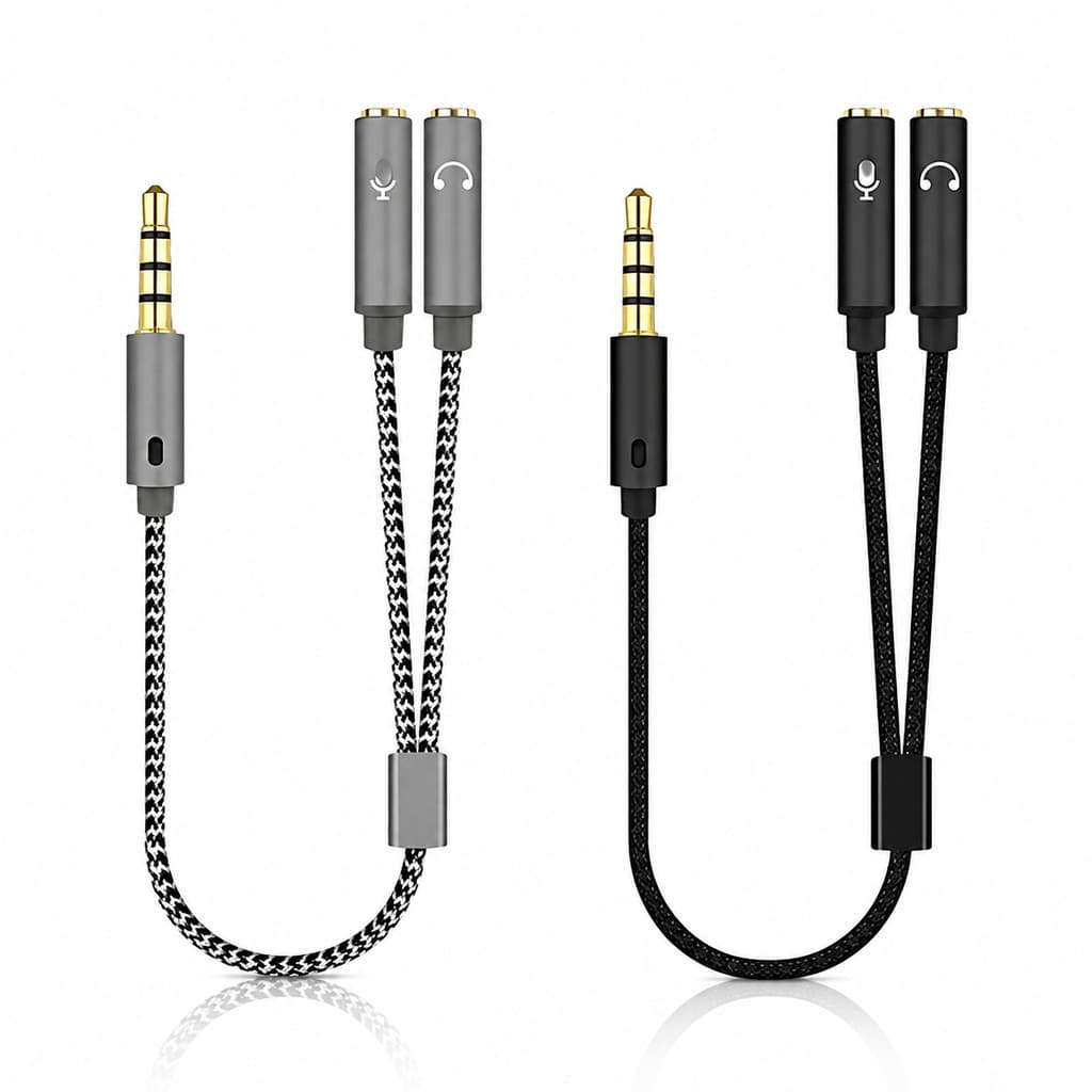 Cabo Adaptador P3 Macho para 2 P2 Fêmea Áudio Microfone Headset PC Notebook