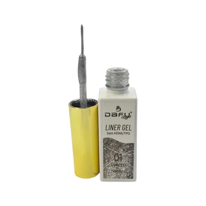 Esmalte Gel Liner 01 Prata Ultra Fino Nail Art 8ml Dafu