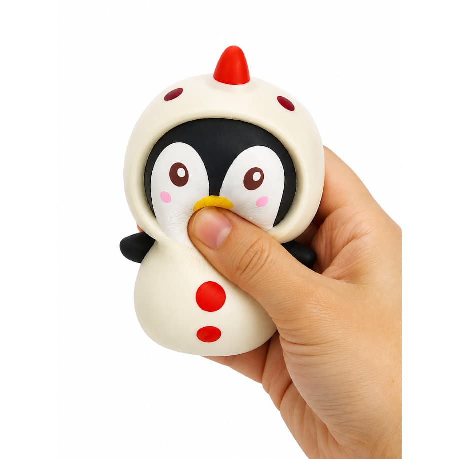 Brinquedo Pinguim Squishy Fantasia Sai Estica Puxa Aperta