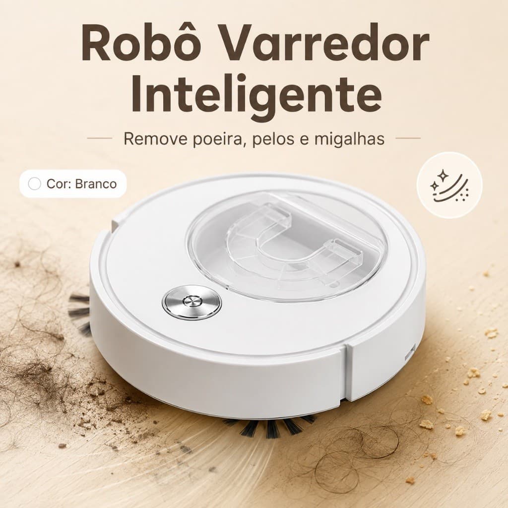 Robô Aspirador Varredor Automático Compacto 23,5cm Sucção até 2999Pa para Poeira, Pelos e Migalhas