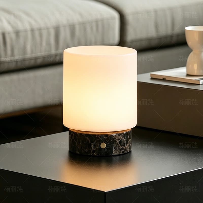 Abajur De Mesa De Mármore Retro Toque Recarregável Abajur De Cabeceira Para Quarto Lampu Meja