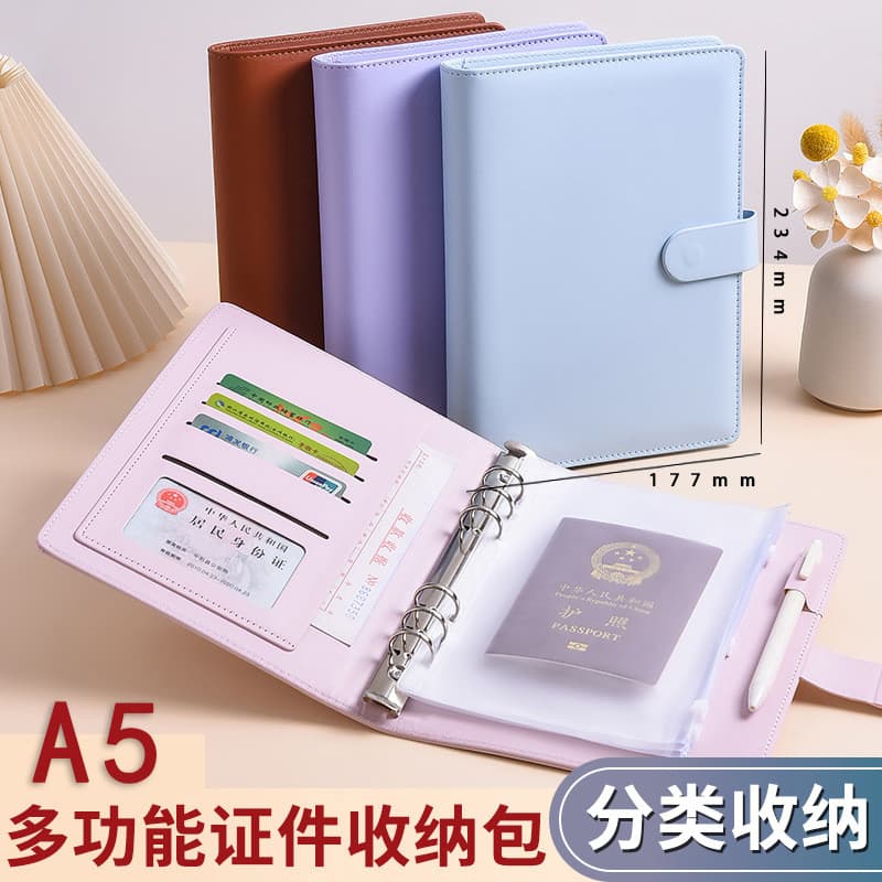 Pasta de Documentos Familiar A5, Pasta para Certificados, Porta-Passaporte, Porta-Documentos Imobiliários, Certificado d