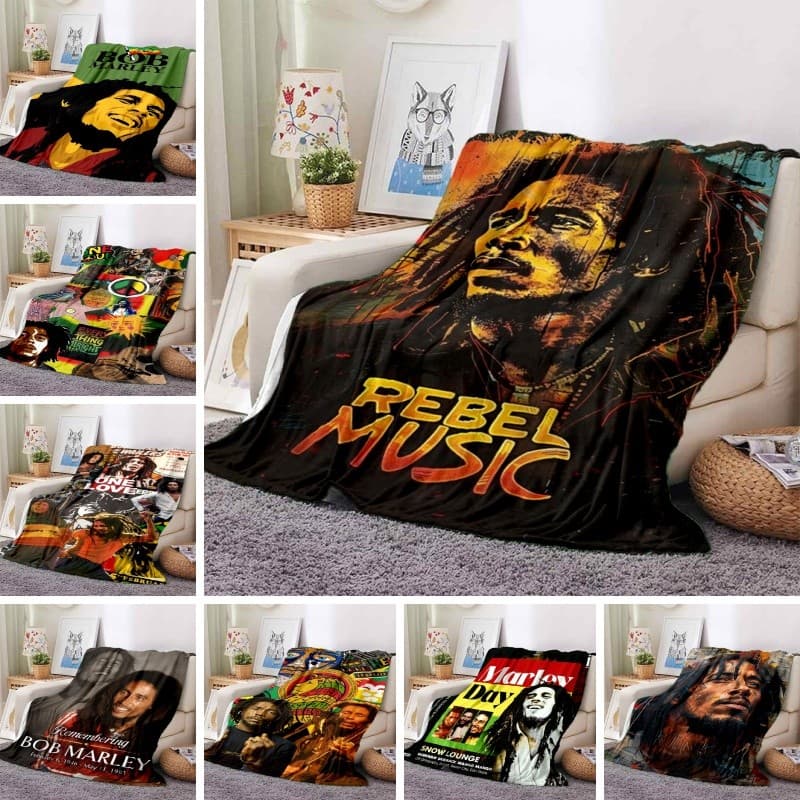 Bob Marley Cobertor Personalizado De Flanela Macia Quente Sem Derramamento Presente Para Sofá De Piquenique