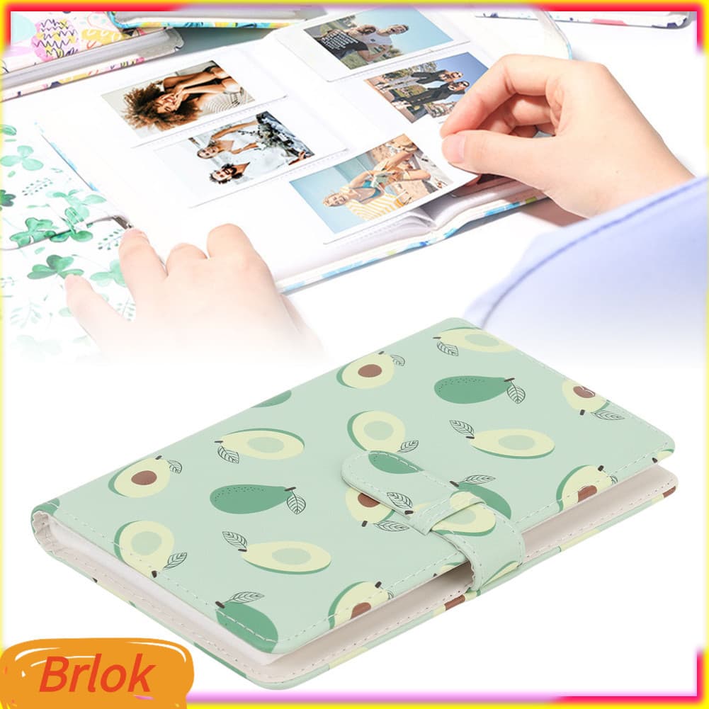 Brlok-br Álbum de fotos de 3 polegadas com 96 bolsos, mini estojo multifuncional de armazenamento instantâneo de