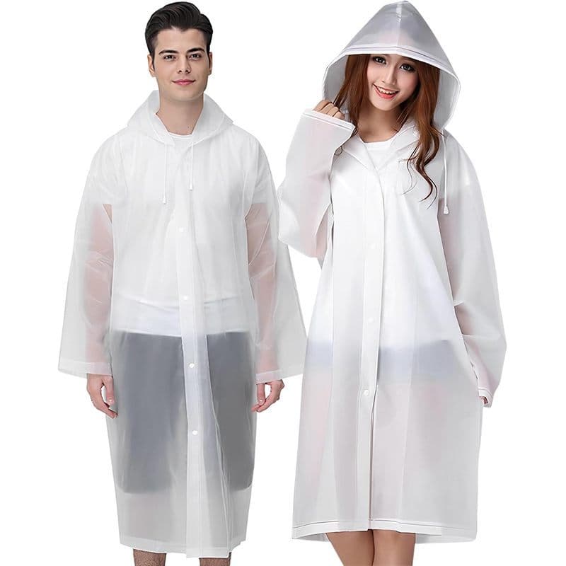 Ponchos De Chuva Cosowe Para Adultos Reutilizáveis , 2 Peças De Capas De Emergência Mulheres E Homens Com Capuz Cordão
