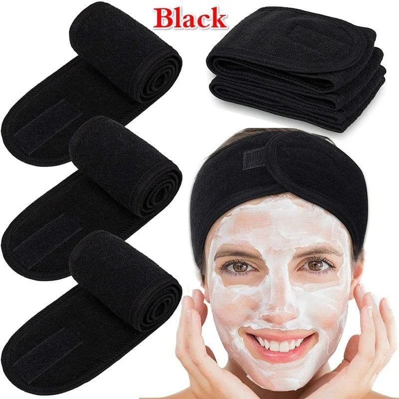 Quente Facial Spa Bandana Maquiagem Chuveiro Banho Envoltório Esporte Hairband Terry Pano Ajustável Estiramento Toalha C