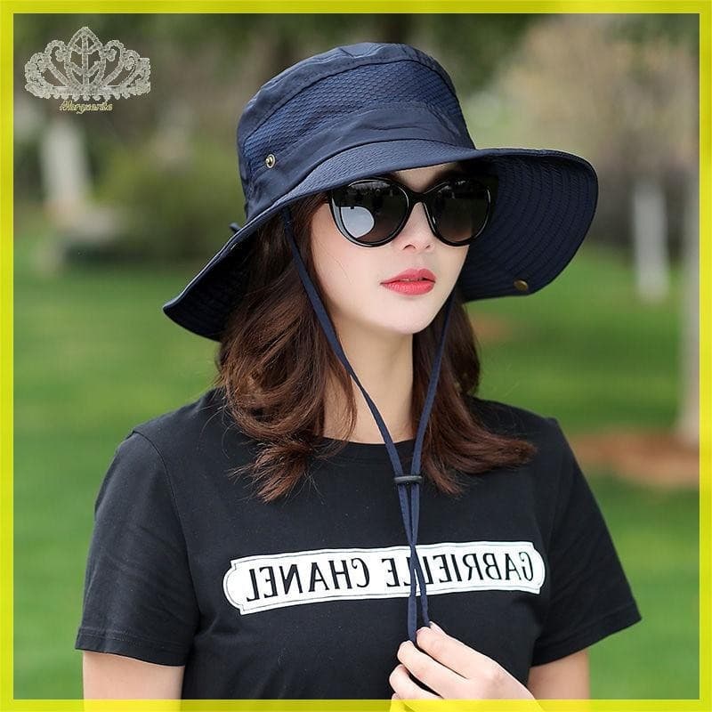 Margu Feminino Versão Coreana Guarda-Sol Chapéu Montanhismo Pescador Praia De Erite