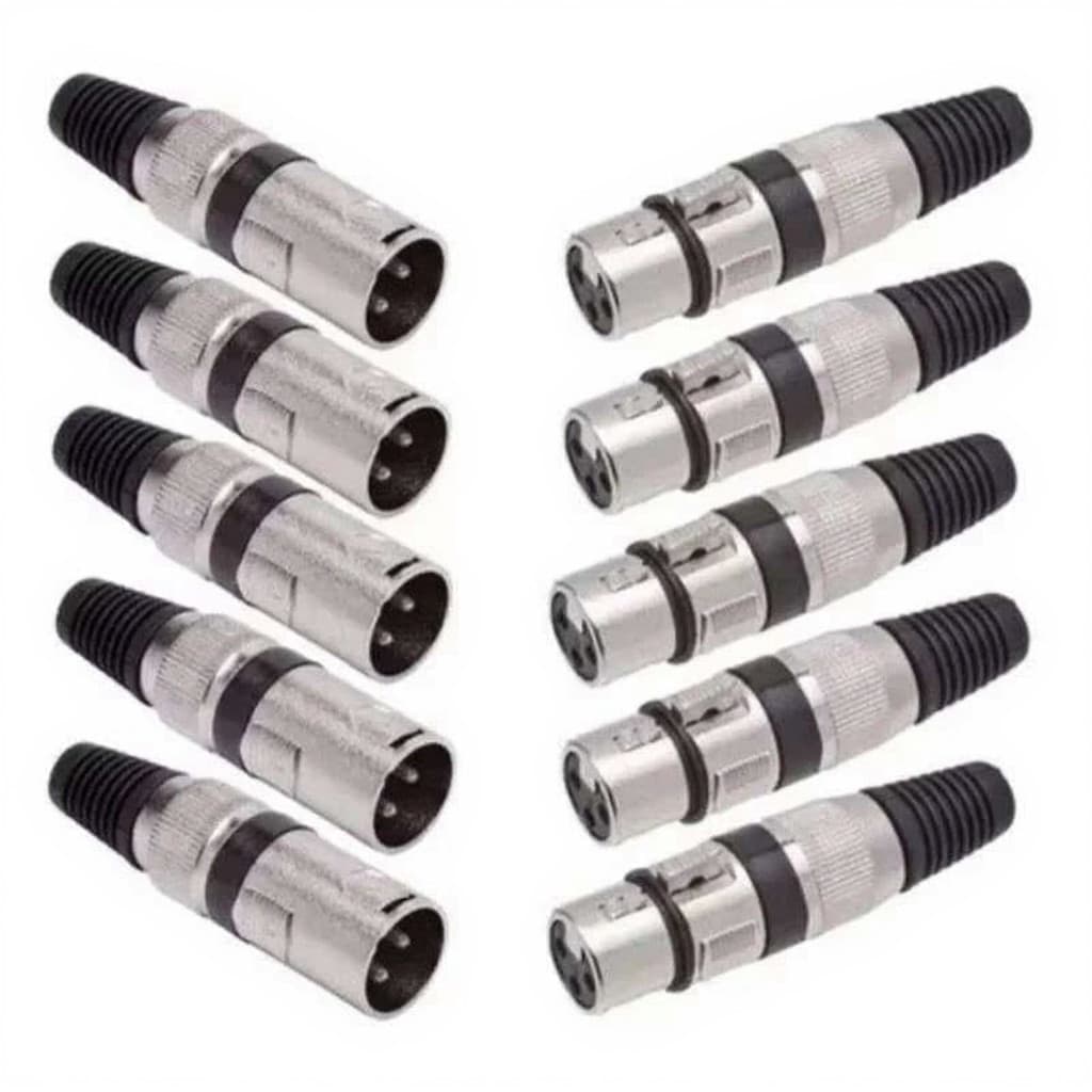 Kit 10 XLR Canon Macho/Fêmea para Mesa de Som e PA