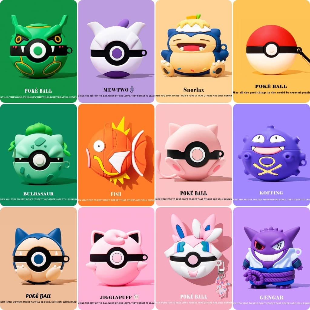 Para AirPods Pro 3 Caso 2025 Pokemon Bola AirPods4 Sem Fio Bluetooth Fone De Ouvido AirPods1/2/3 Anime À Prova De Choque