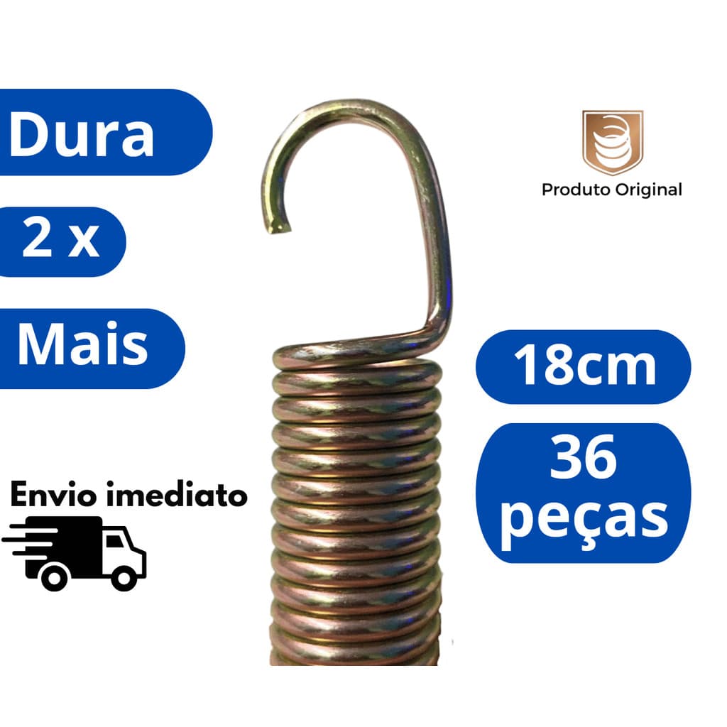 Molas 18cm dourada para Cama Elástica Profissional  3,05m e 4,27m | Kit de Reposição Reforçado