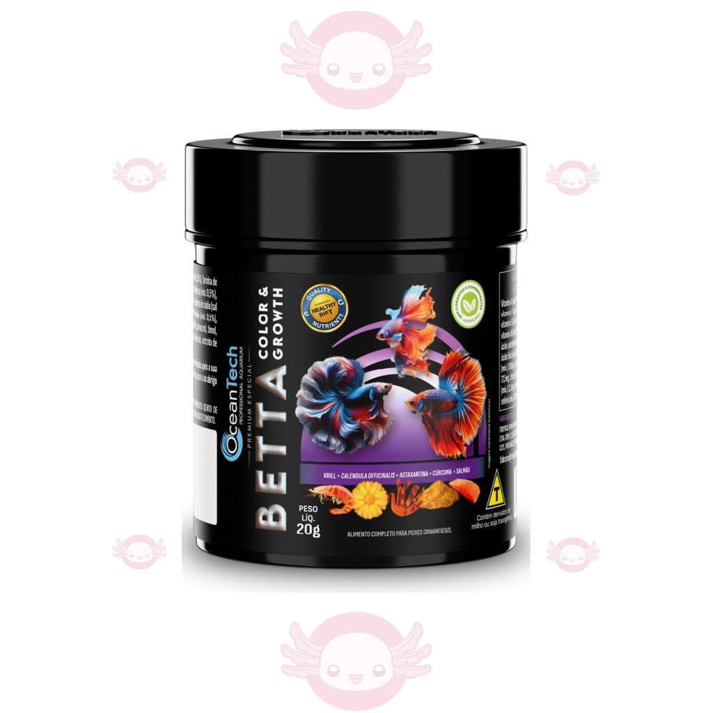 Ração Betta Color e Growth 20g Ocean tech - Premium Especial