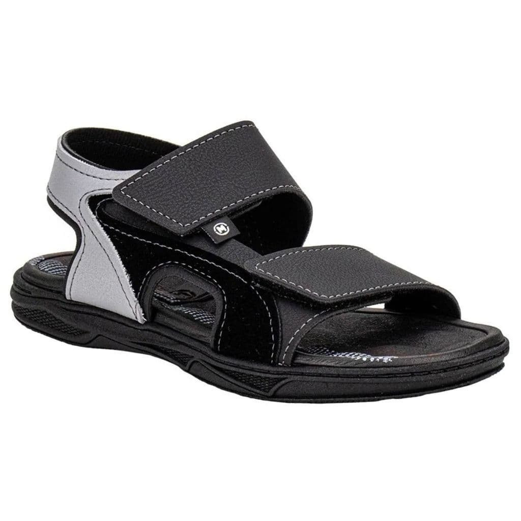 Sandalia Molekinho Infantil Masculina Preto Cinza Conforto Ideal