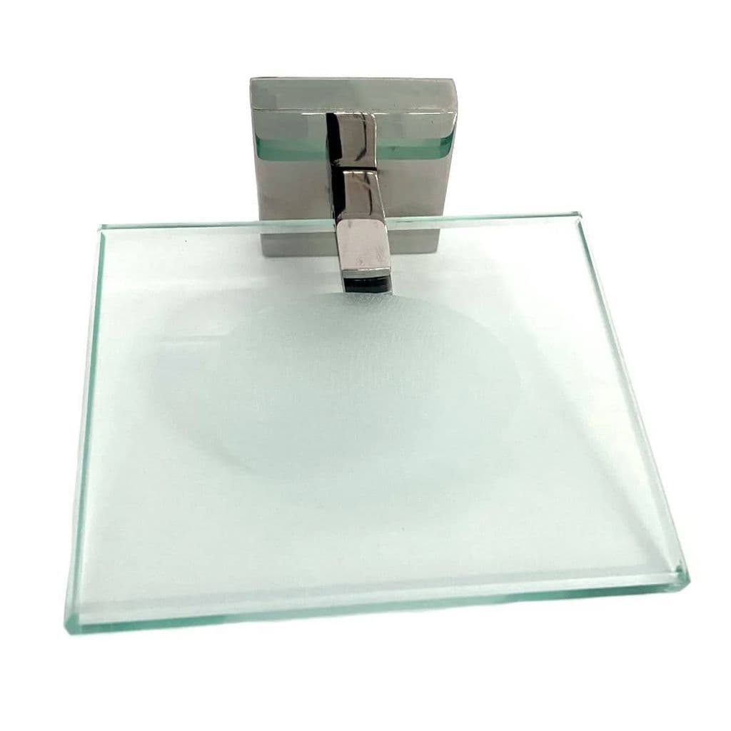 SABONETEIRA ACO INOX COM VIDRO PORTA SABONETE