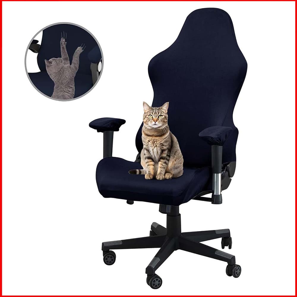 Kit Capa para Cadeira Gamer Azul-marinho Lavável – 95% Poliéster 5% Lycra, Elástico, para Computador e Jogos