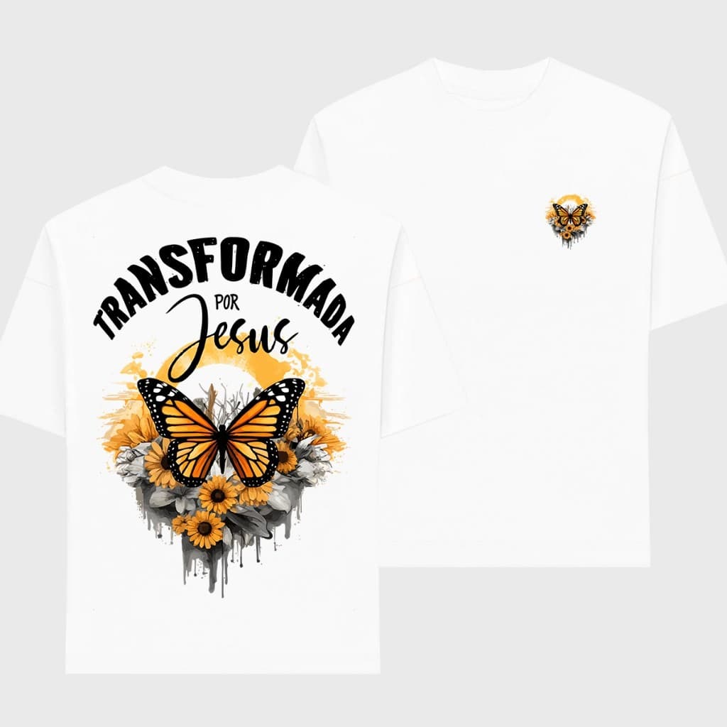 Camiseta Feminina T-shirt Estampa Cristã Cruz Jesus Cristo Fé Religiosa Igreja Culto Missa