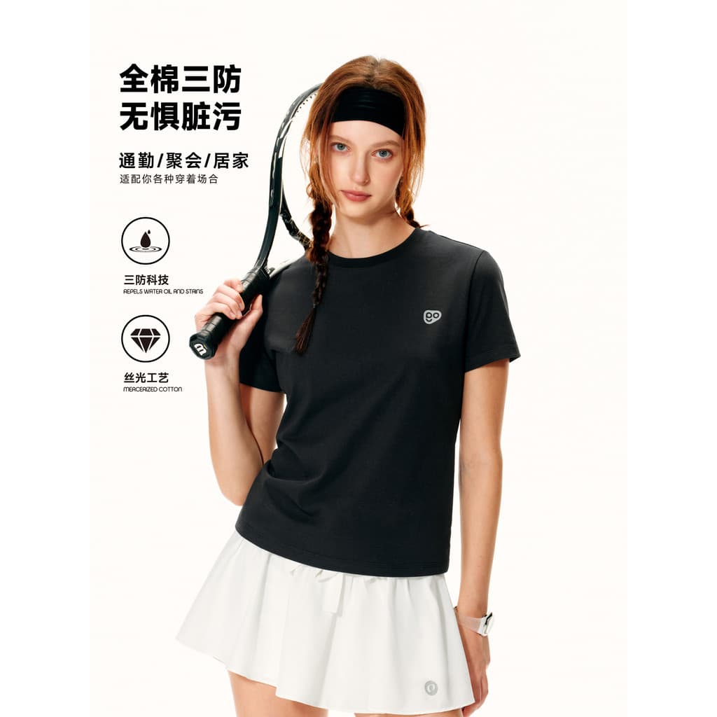 PSO Marca Masculina Feminina Três Provas de Algodão Puro Esportes Camiseta Feminina de Manga Curta Gola Redonda Solta t-