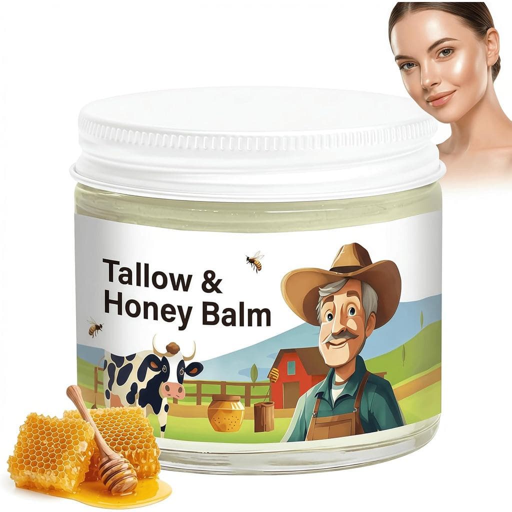 Base de Sebo e Mel para Hidratação Facial com Mel Cru, Reparação da Barreira para Todos os Tipos de Cuidados Diários (1