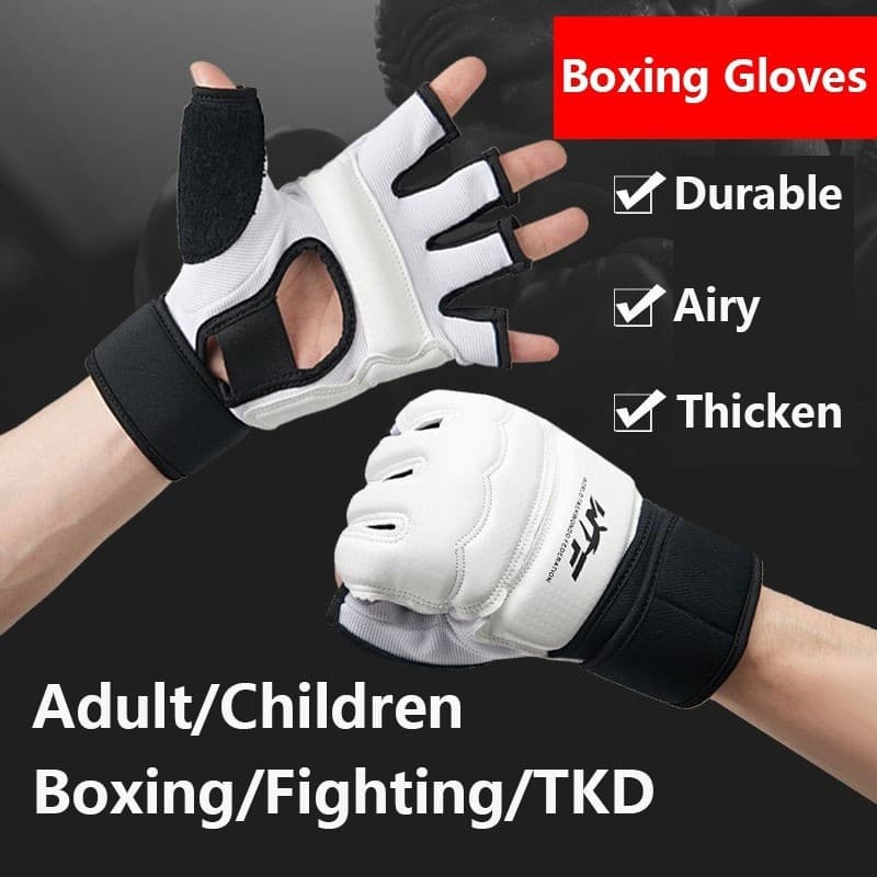 Luvas de boxe Luvas de meio dedo Sacos de areia para adultos crianças Luvas de boxe de taekwondo QTYA