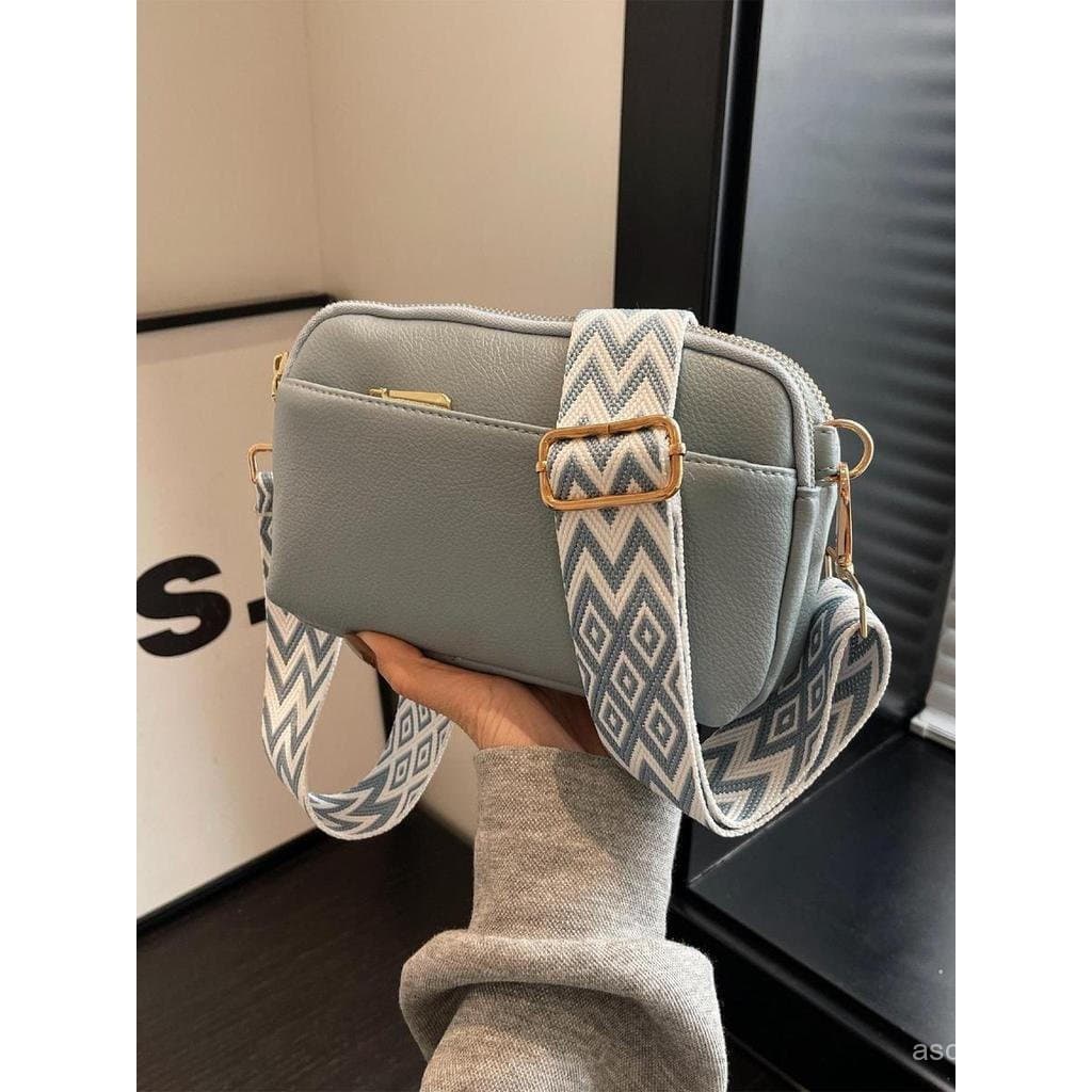 Bolsa transversal feminina, bolsa transversal simples de cor sólida com zíper para a temporada de volta às aulas, equipa