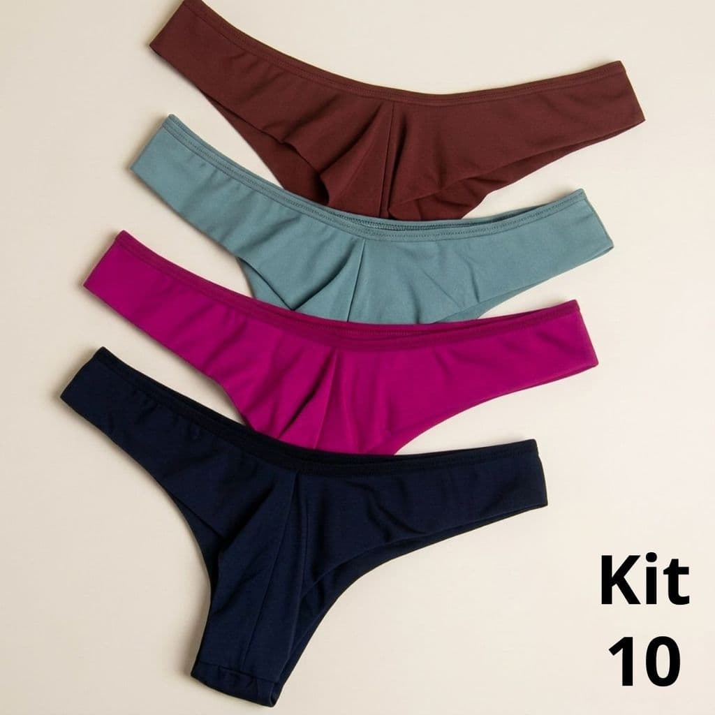 KIT Calcinhas Levanta Bumbum Fio Duplo Normal e Plus Conforto Sensual Sem Costura no Bumbum - Maya