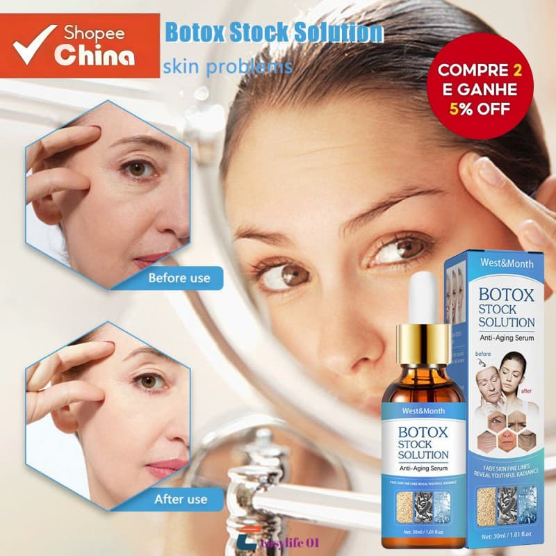 Novo Sérum Líquido Botox Retinol Colágeno Iluminador Facial Anti-Envelhecimento para Manchas Escuras e Pele Macia OKN4 5