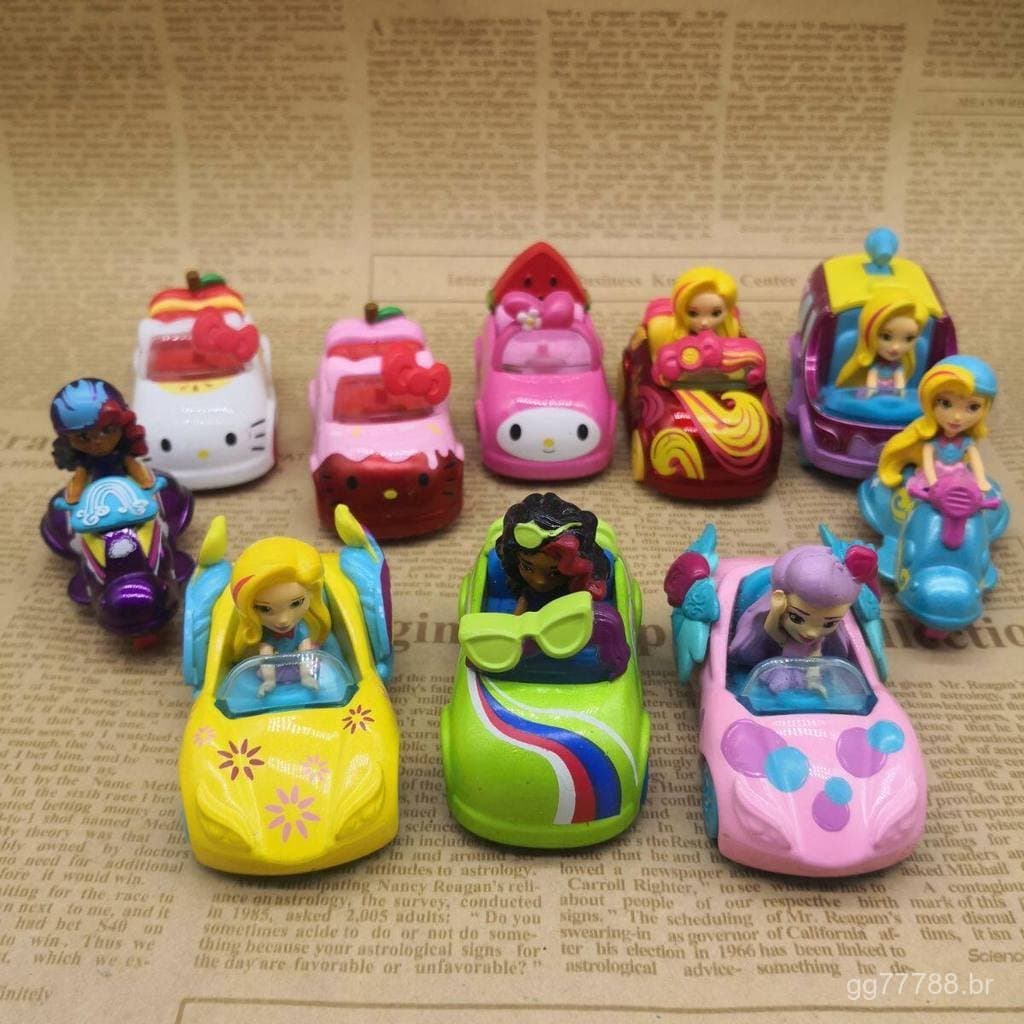 Produtos populares: Carro de brinquedo de liga metálica fofo e doce da Sanrio Sunshine Girl, brinquedo de carro para bri