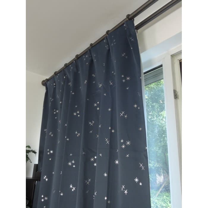 Exportado para o Japão Cortinas curtas com acabamento em Loft pequenas cortinas de janela azul marinho estrelas 3 tamanh