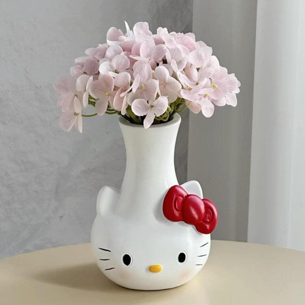 Bonito dos desenhos animados olá Kitty vaso sala de estar mesa café decoração buquê garrafa armazenamento estilo feminin