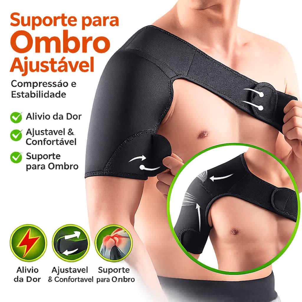 Ombreira Neoprene Ajustável Suporte para Ombro e Clavícula Academia Treino Proteção