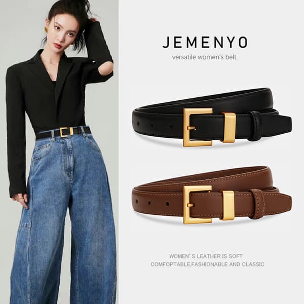 | 【cinto masculino grife】 | ❦Senhoras cinto de couro All-Match decorativo terno cinto Retro simples High-End preto ins e