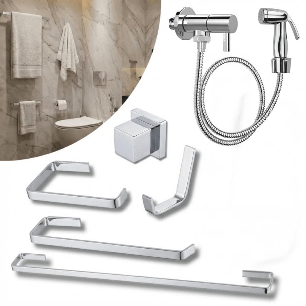 Kit Completo para Banheiro com Ducha Cromada e Acabamento Deca - 6 Peças