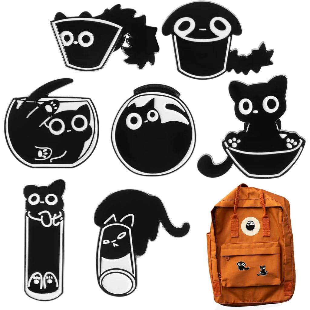 Hpmjz 7 Peças de Pins de Esmalte Fofos para Mochila, Pins de Esmalte Engraçados, Broche de Animal Divertido e Estiloso,